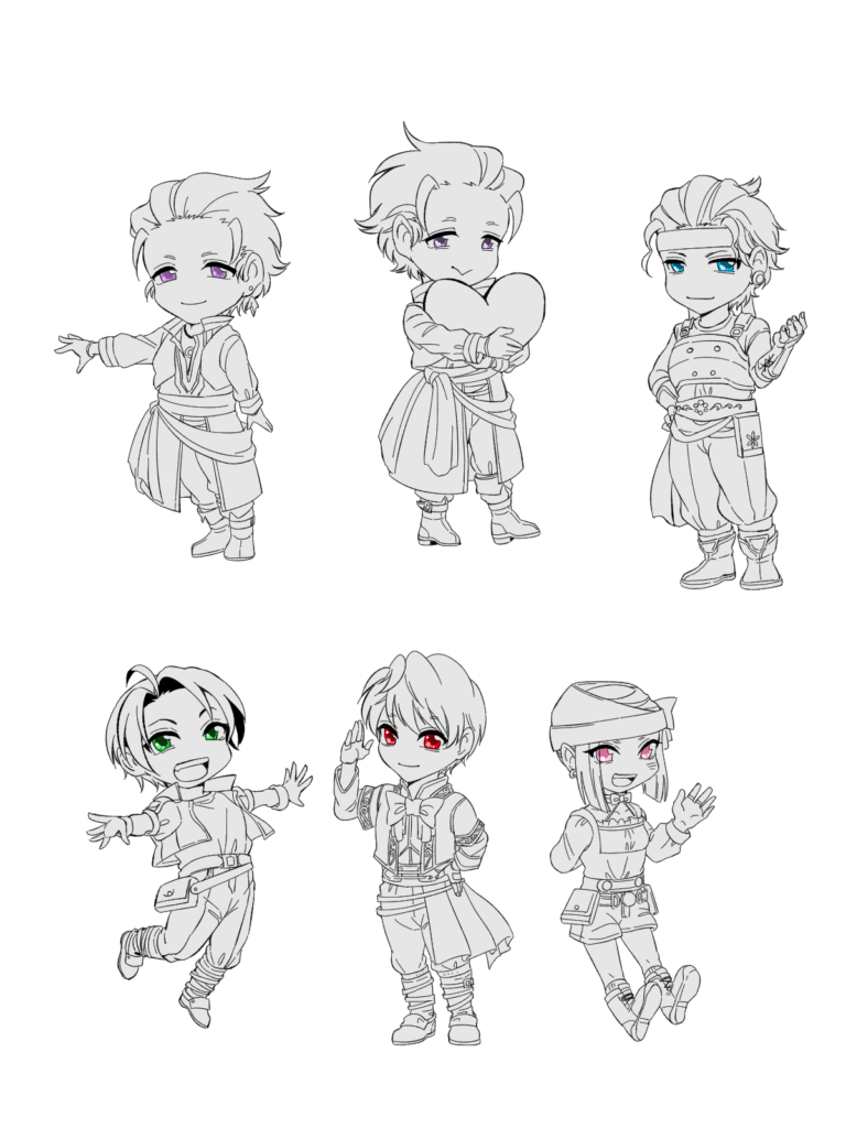 デフォルメ自キャラくんたち